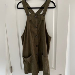 MATERNITY JUMPER Green corduroy, size large